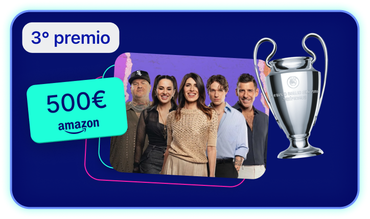 3° in classifica  Buono Amazon del valore di Euro 500,00 + Accesso alla finale X Factor 2027 in studio per due persone + Trofeo 3° classificato